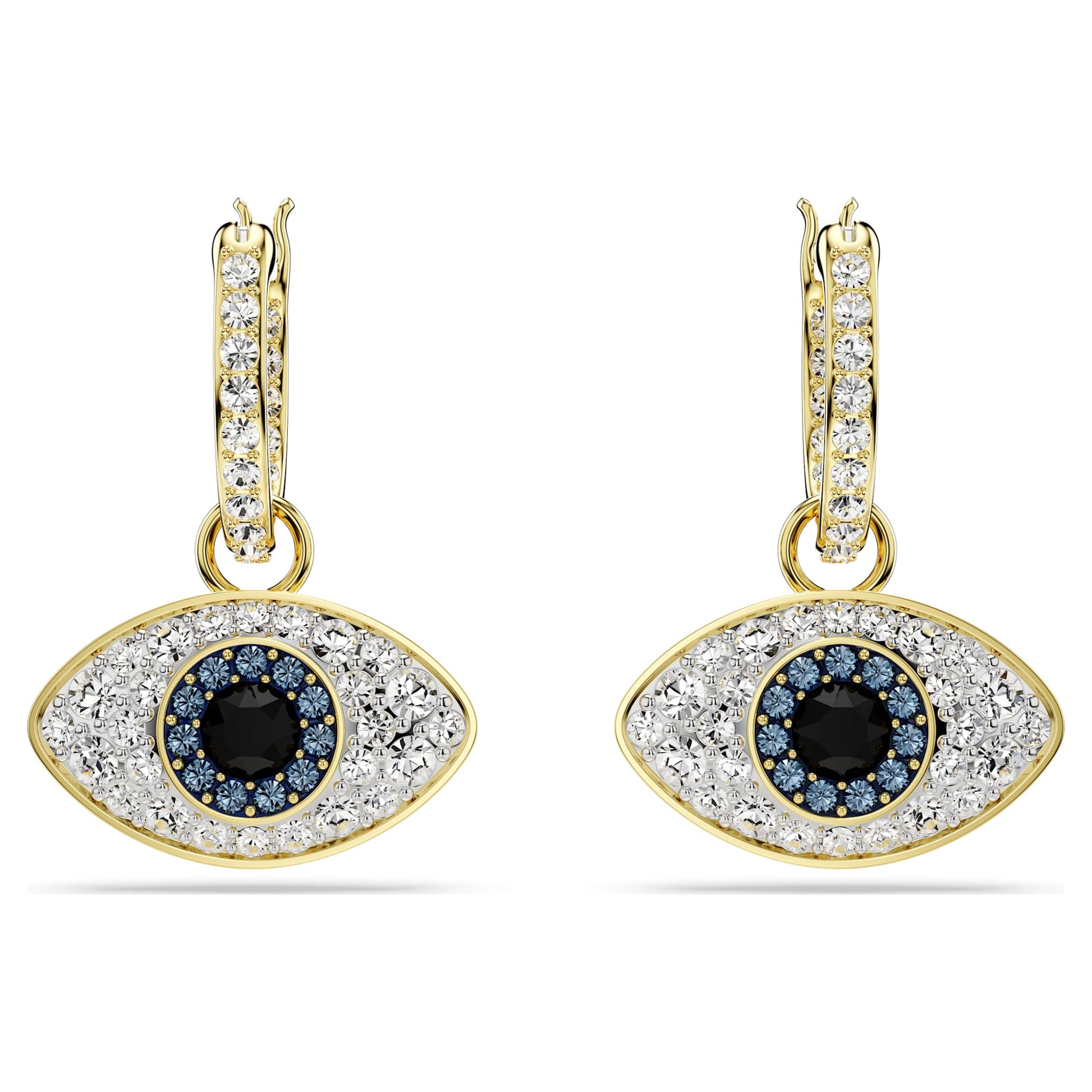Swarovski Symbolica drop earrings Evil eye, Blue, Gold-tone plated 5692163