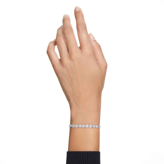 Swarovski Una Angelic bracelet Round cut, Small, White, Rhodium plated 5071173