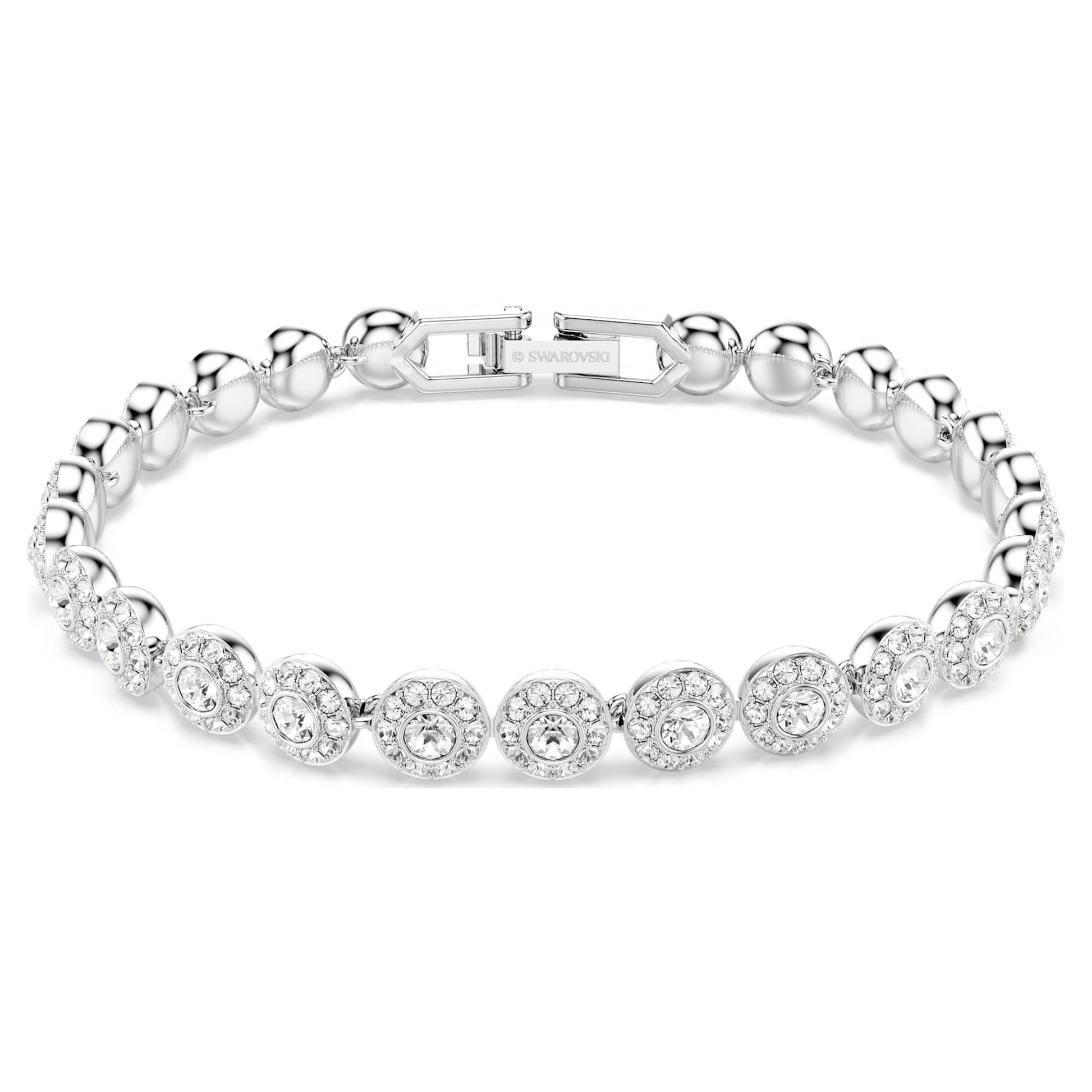 Swarovski Una Angelic bracelet Round cut, Small, White, Rhodium plated 5071173