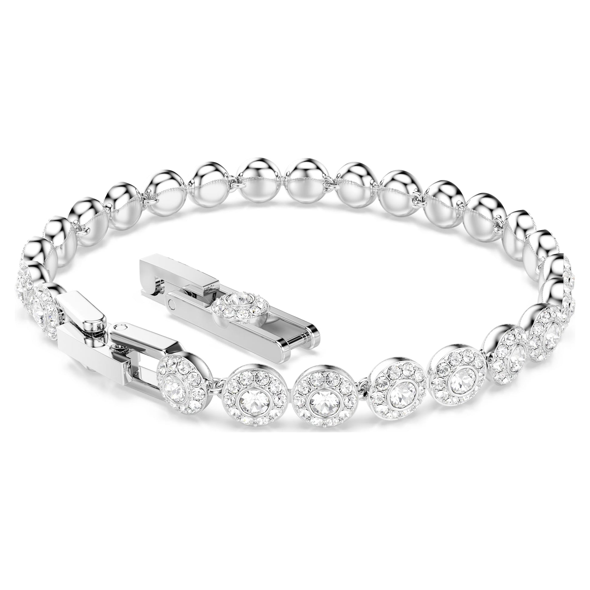 Swarovski Una Angelic bracelet Round cut, Small, White, Rhodium plated 5071173