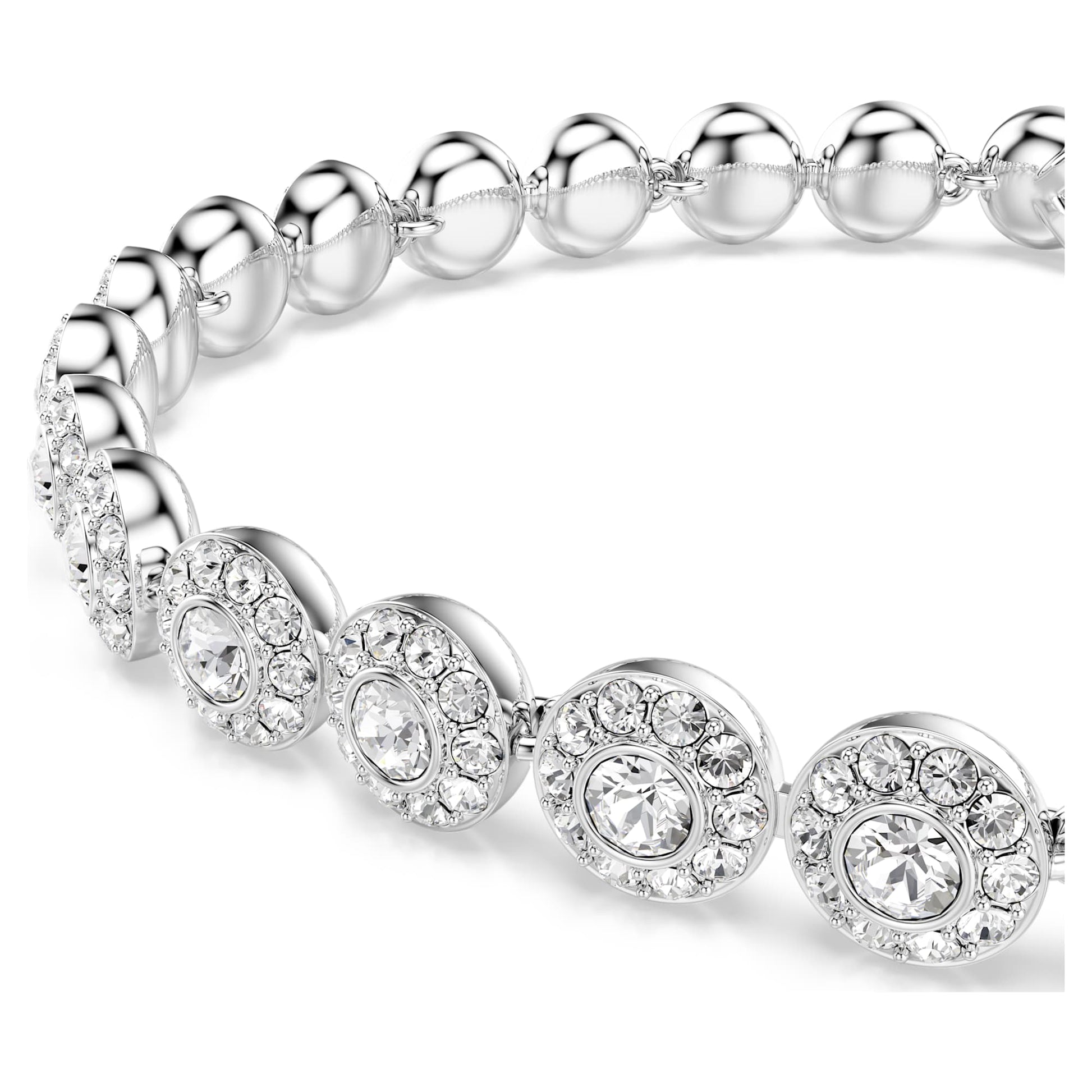 Swarovski Una Angelic bracelet Round cut, Small, White, Rhodium plated 5071173