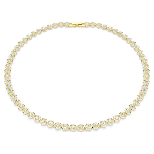 Swarovski Una Angelic necklace Round cut, Small, White, Gold-tone plated 5751560