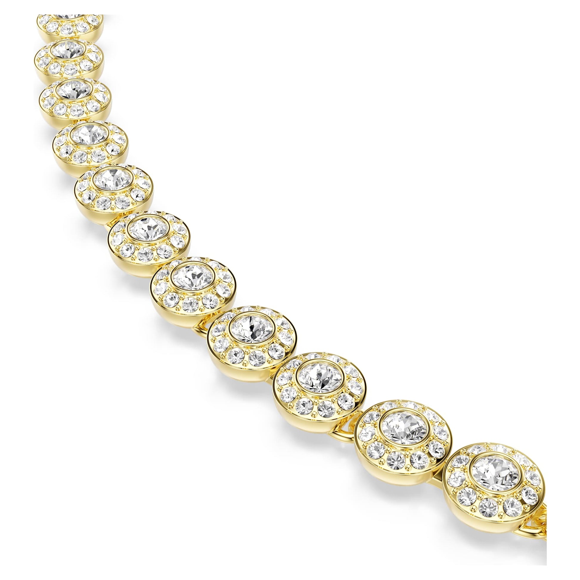 Swarovski Una Angelic necklace Round cut, Small, White, Gold-tone plated 5751560