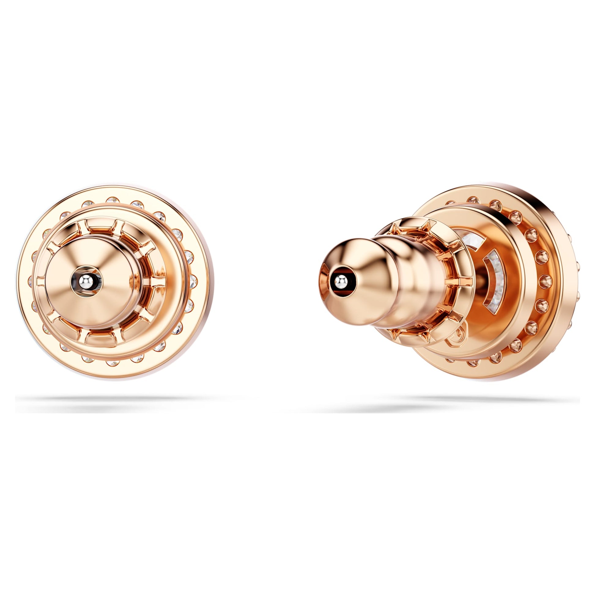 Swarovski Una Angelic stud earrings Round cut, Pavé, White, Rose gold-tone plated 5636275