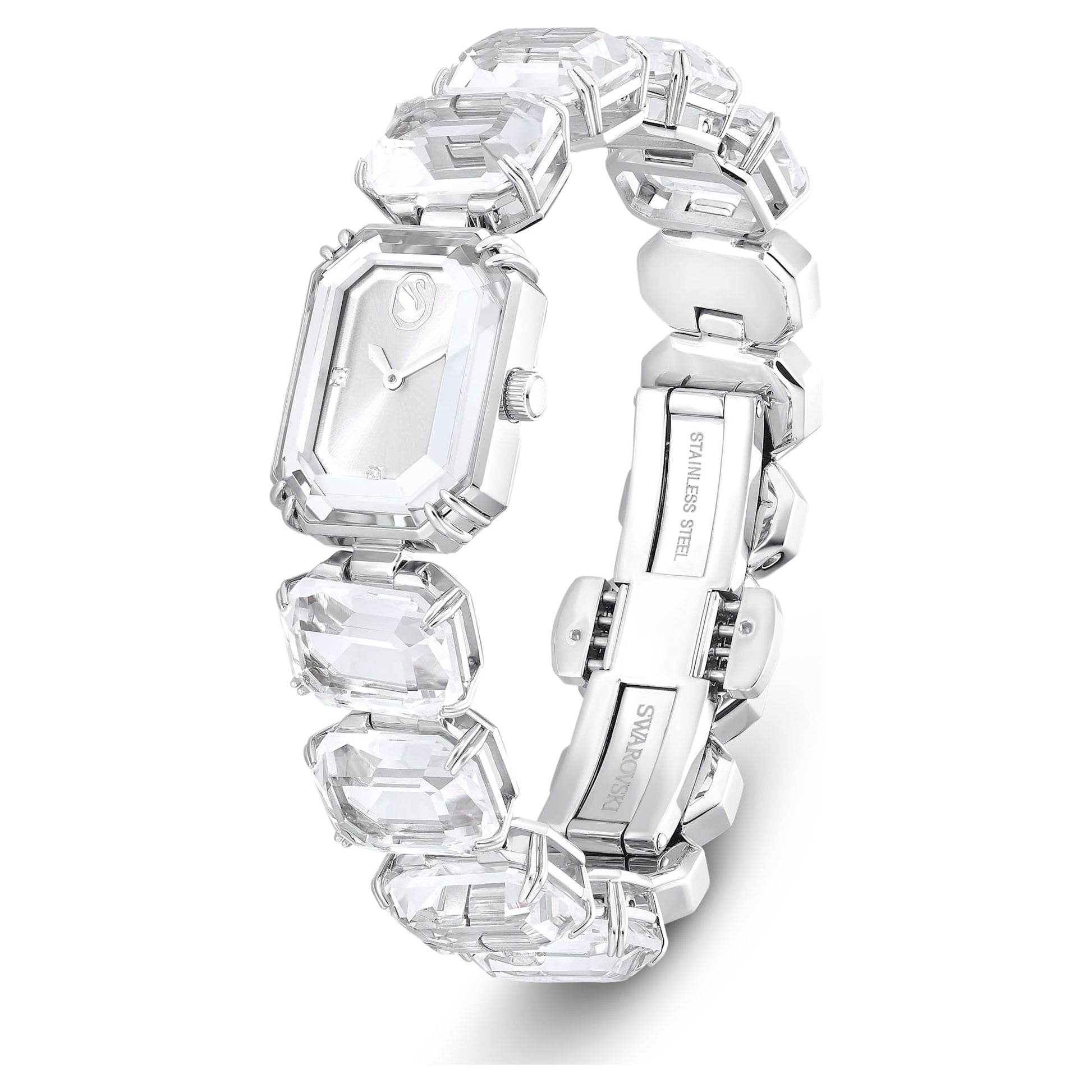 Swarovski Octagon cut bracelet, White, Stainless steel 5729182