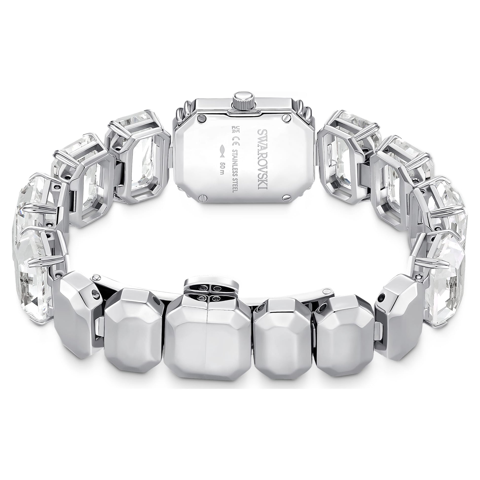 Swarovski Octagon cut bracelet, White, Stainless steel 5729182